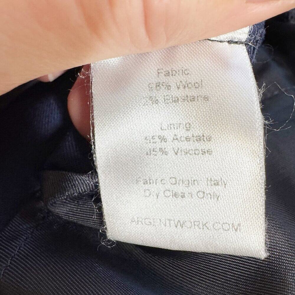 Argent Slim Ankle Trouser in Seasonless Wool Navy Size 10 - Picture 8 of 14